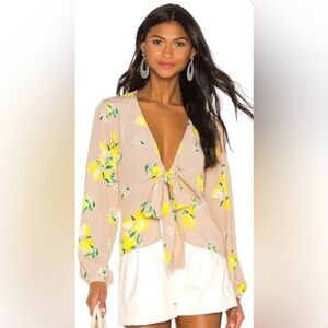 Majorelle Yara Blouse - Lemon Print